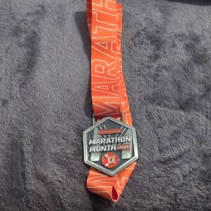 Marathon Month 2025 Finisher Medal with Orange Ribbon